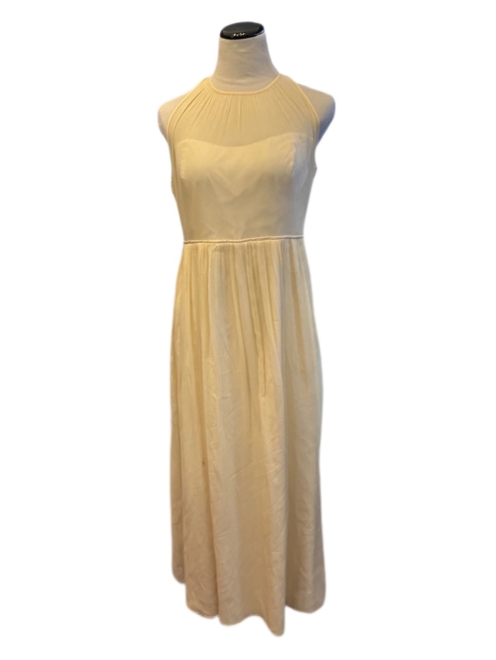 J. Crew Cream Halter Neck Chiffon Wedding Guest Dress Sz 14